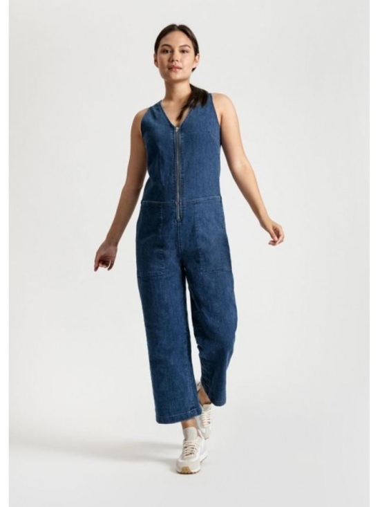 DU/ER Pants - Duer performance Zip-Front Jumpsuit - Blue
